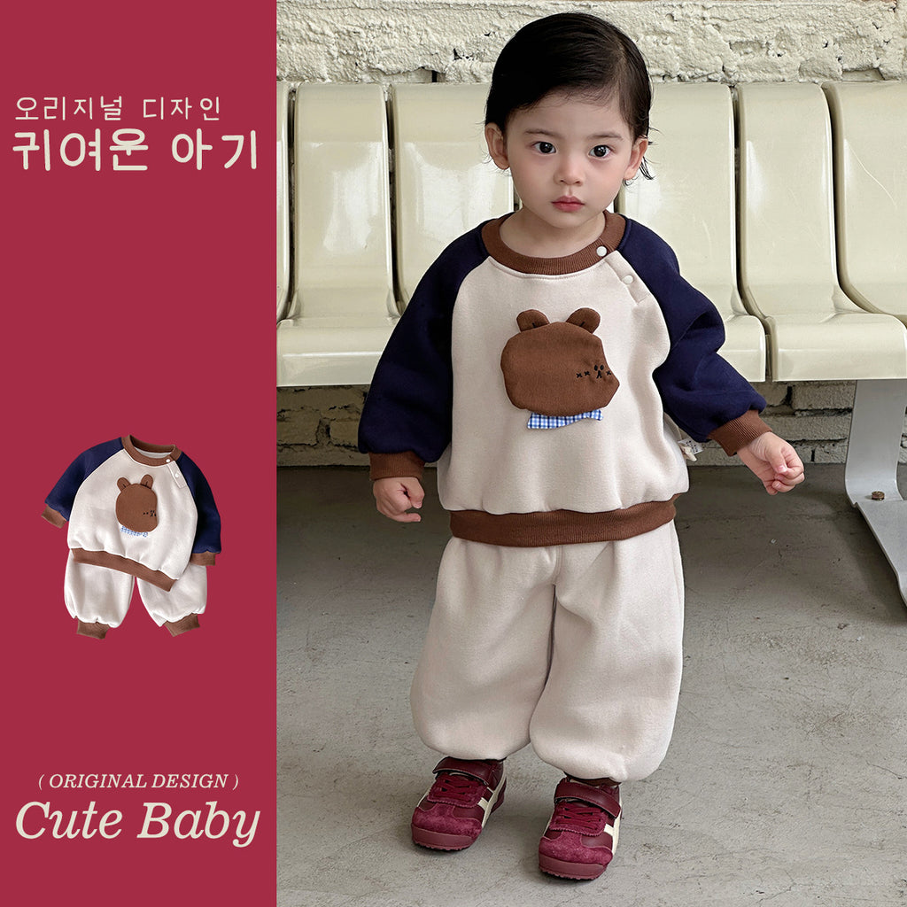 Cartoon Two-Piece Outfit Sweatshirt Pants Boy Outerwear