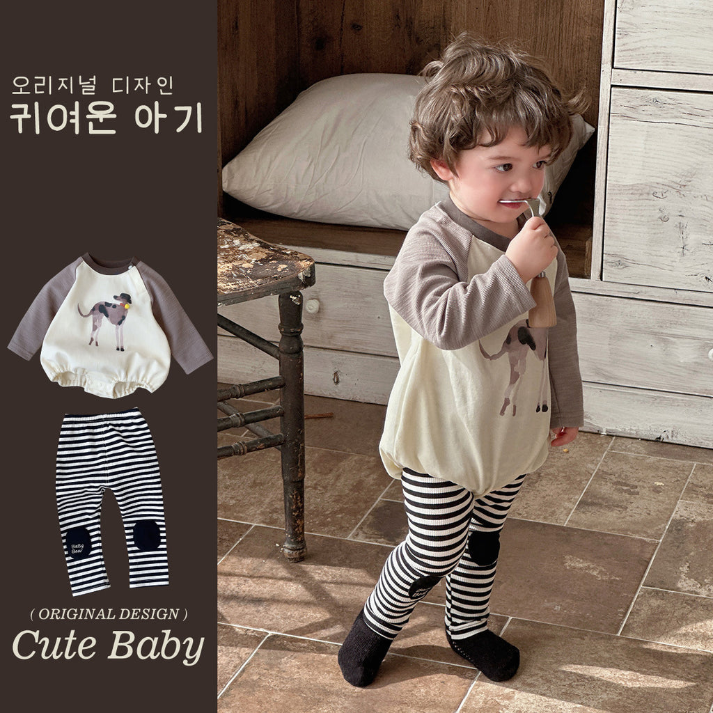 Baby Long Sleeve Triangular Romper for Boys Outing Clothes for Toddlers