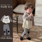 Baby Long Sleeve Triangular Romper for Boys Outing Clothes for Toddlers