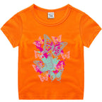 Short sleeved T-shirt girls' pure cotton base shirt