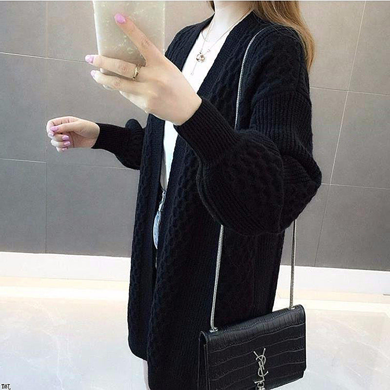 Weite Damen-Strickjacke mit Ballonärmeln in Grün – Bild 4