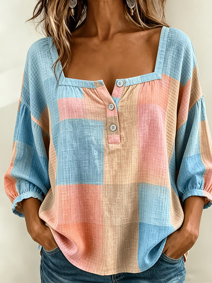 Damen Casual Loose-Fit Top mit eckigem Ausschnitt – Ansicht 11