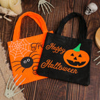Halloween Pumpkin Tote Bag, Kids' Non-Woven Gift Bag for Halloween, Candy Bag for Children's Parties