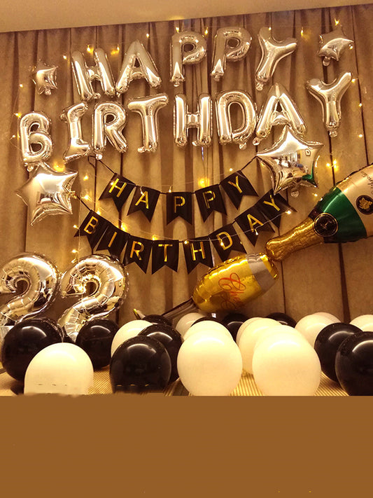 Happy-Birthday-Ballon-Set, Geburtstagsdeko – Ansicht 1