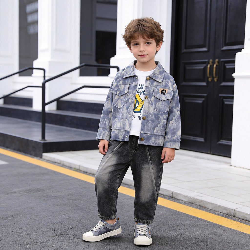 Baby camouflage long sleeved three piece set for infants and young children