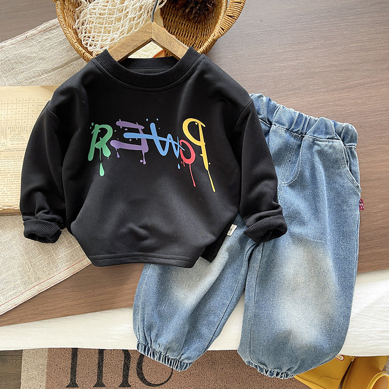 Baby boy hoodie long sleeved two-piece set