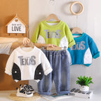Letter hoodie long sleeved two-piece set for baby autumn