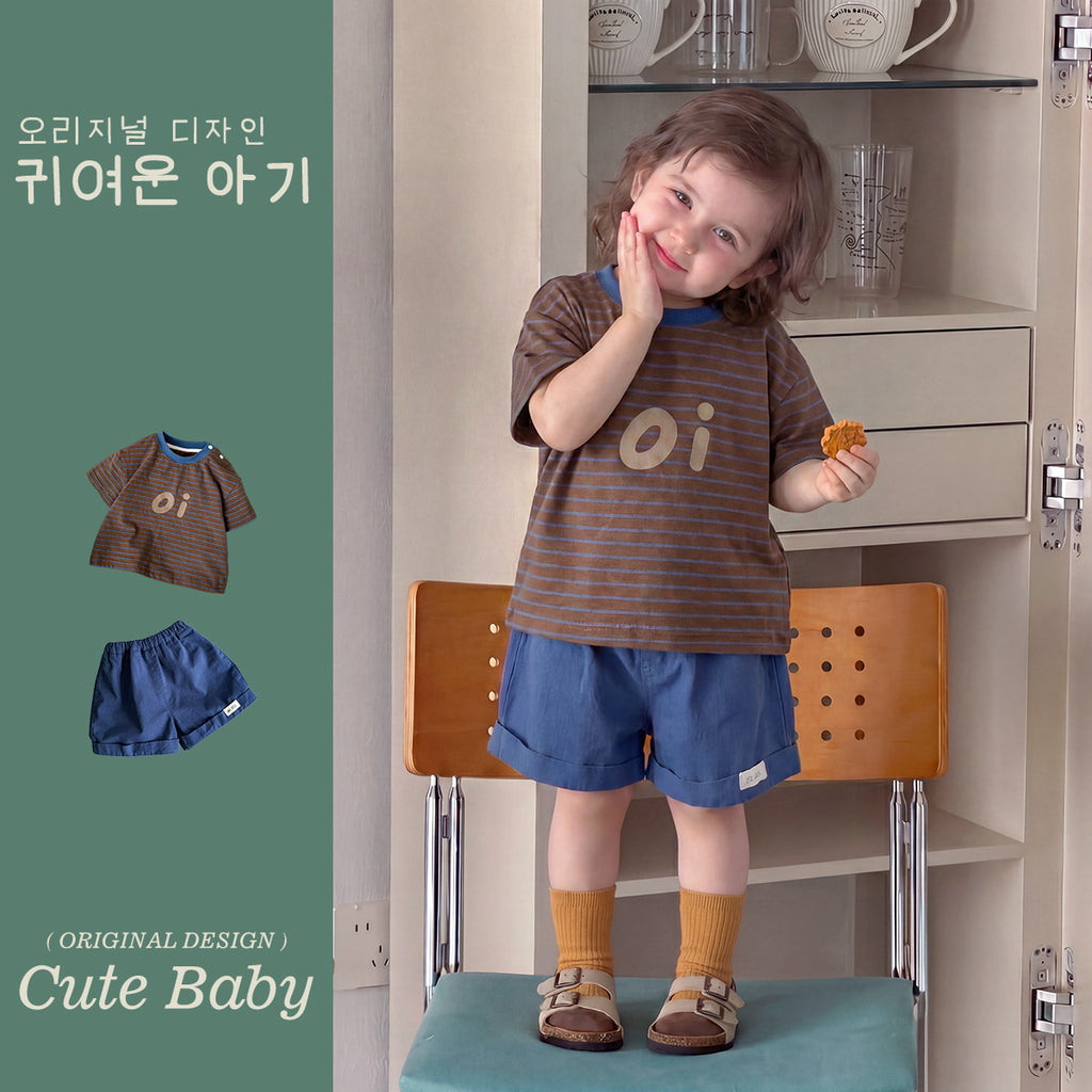 Pure Cotton Two-Piece Lightweight A-Class Outfit, Short Sleeve T-Shirt