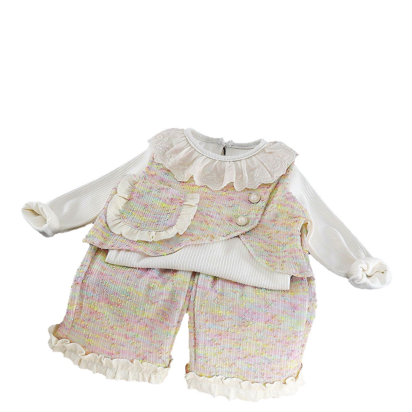 Baby girl autumn long sleeved three piece set of clothes