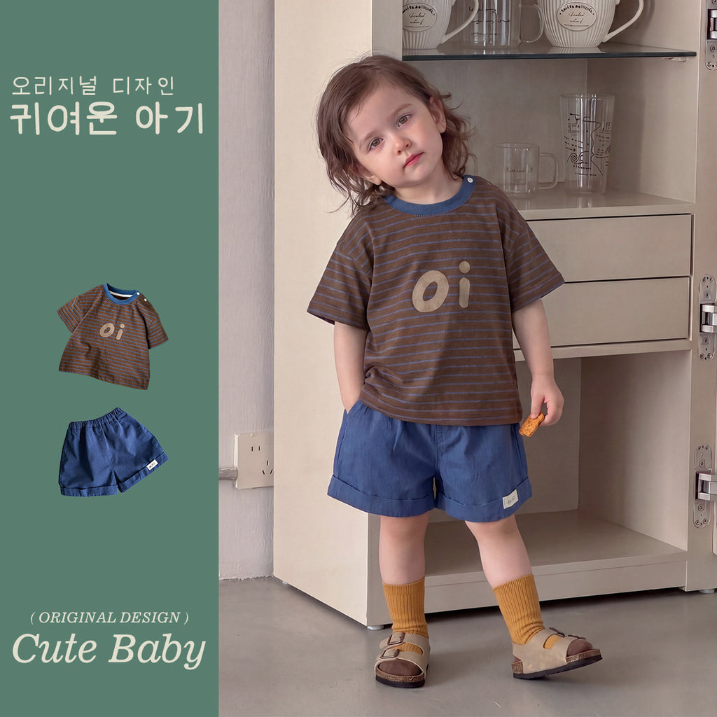 Pure Cotton Two-Piece Lightweight A-Class Outfit, Short Sleeve T-Shirt