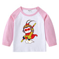 Round neck cartoon long sleeved top