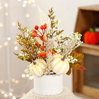 Halloween Decorations Autumn Artificial Maple Leaves Pumpkin Wheat Pot Plant Home Harvest Festival Decoration