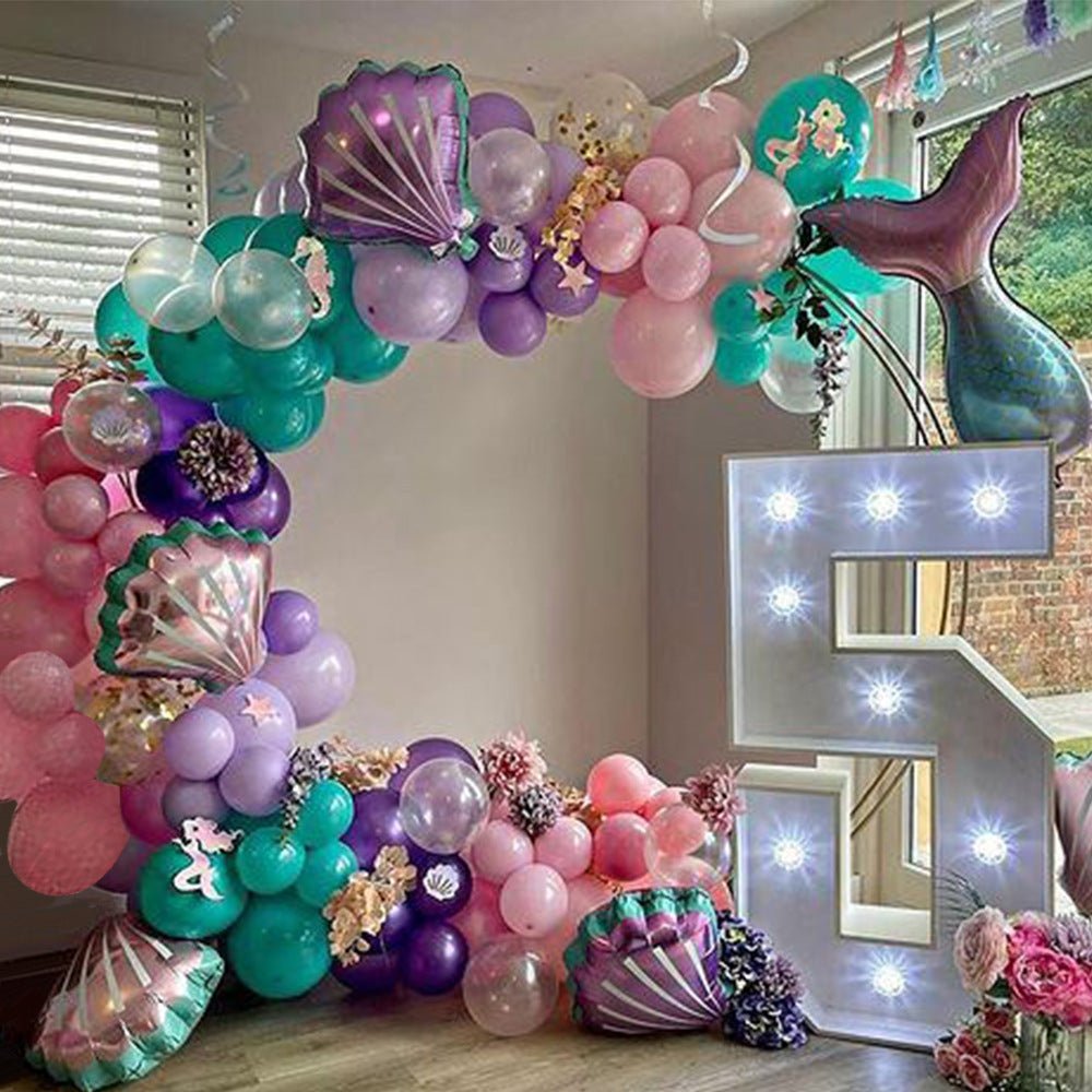 Meerjungfrau Ballon-Set in Rosa, Lila und Türkis – Ansicht 1