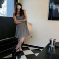 Retro French-style Floral-print Slip Dress