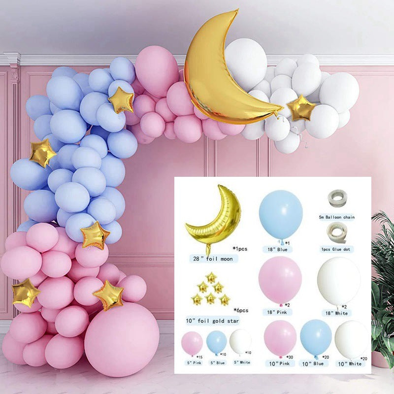 Ballongirlande Macaron Grün & Blau mit Gold – Ansicht 4