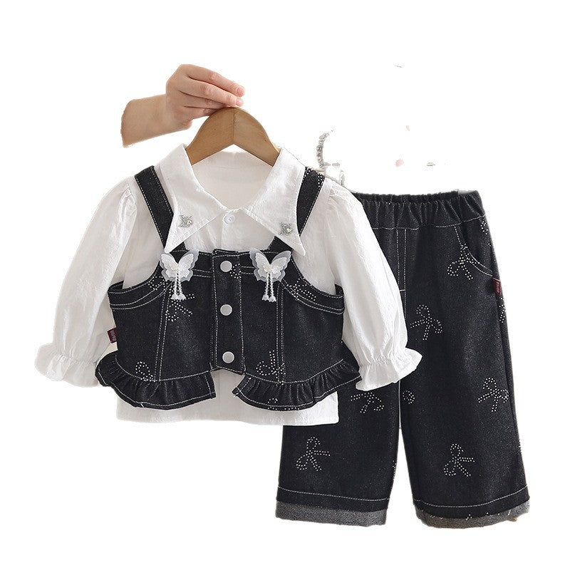 Baby Spring and Autumn Cowboy Strap Set Three Piece