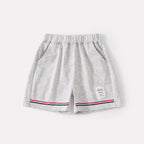 Color-Blocking Collar Cartoon Embroidered Vest with Breathable Shorts Knit Two-Piece Set