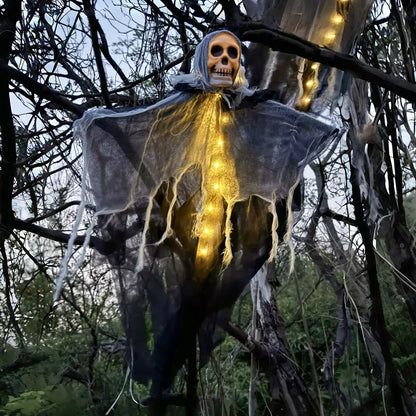 Halloween Hängegeist mit Totenkopf, ca. 85 cm – Ansicht 3