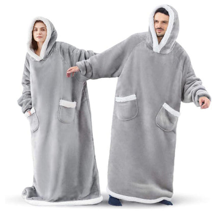 Übergroße Hoodie-Decke aus Fleece mit Kapuze – Bild 2