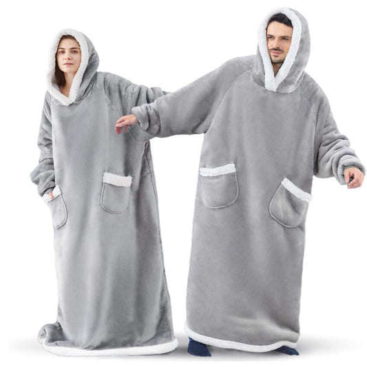 Übergroße Hoodie-Decke aus Fleece mit Kapuze – Bild 2
