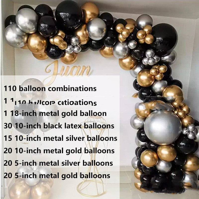 Ballongirlande in Schwarz-Gold, Ballonbogen-Set – Ansicht 5