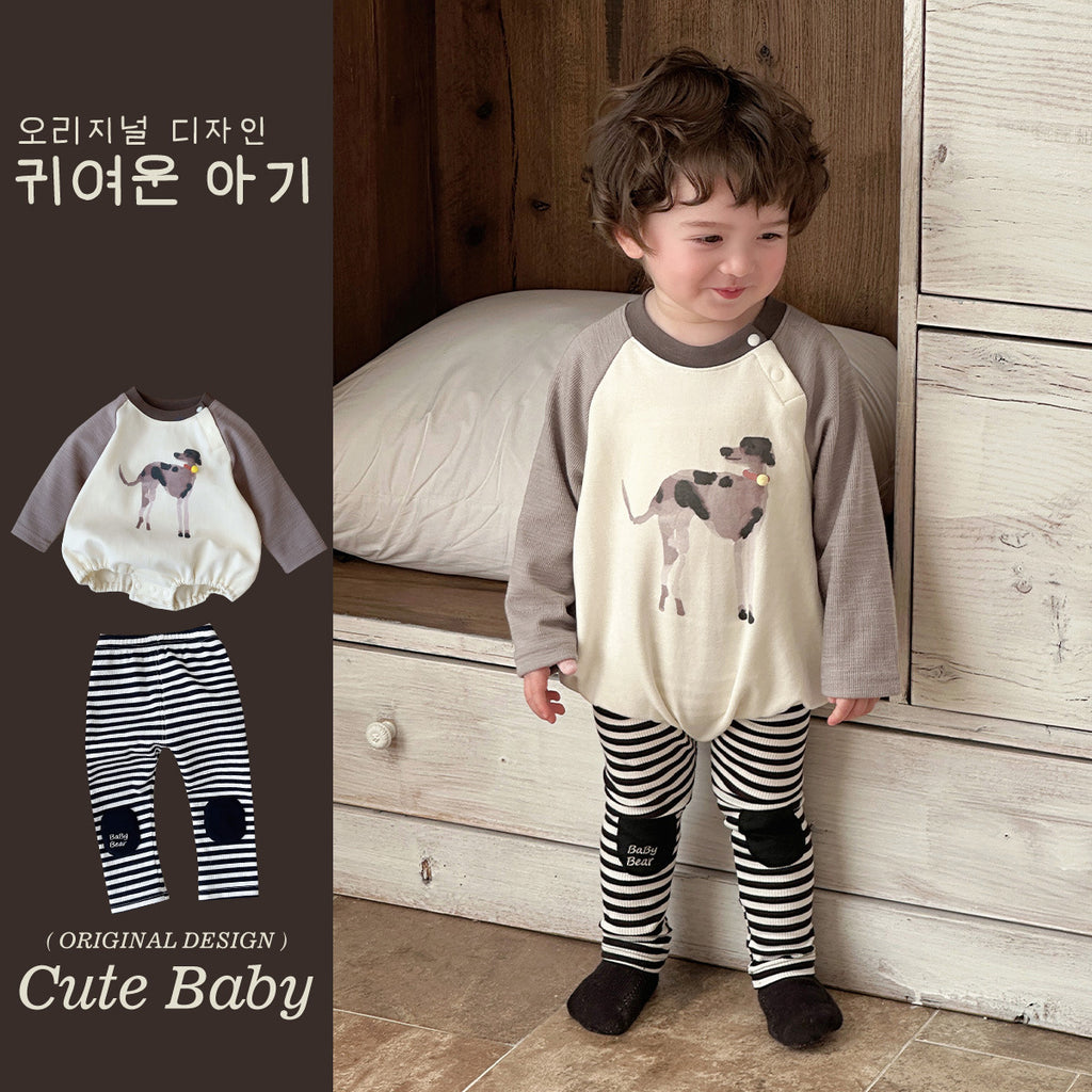 Baby Long Sleeve Triangular Romper for Boys Outing Clothes for Toddlers