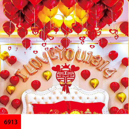 Hochzeits-Ballonset Rot & Gold – Ansicht 16
