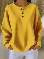 Round neck solid color pullover loose top