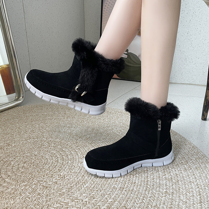 Gefütterte Damen-Stiefeletten mit Schnalle – Bild 2