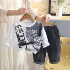 Sweatshirt long sleeved two-piece set for baby's spring and autumn casual wear
