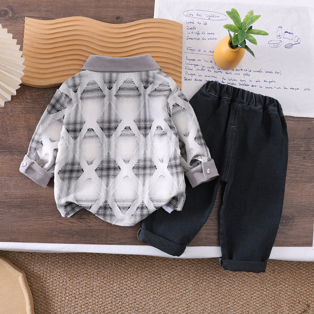 Children's clothing autumn style children's clothing cardigan long sleeved three piece set
