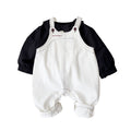 Overalls Set Long Sleeve Bodysuit Two-Piece Outfit Casual Wear