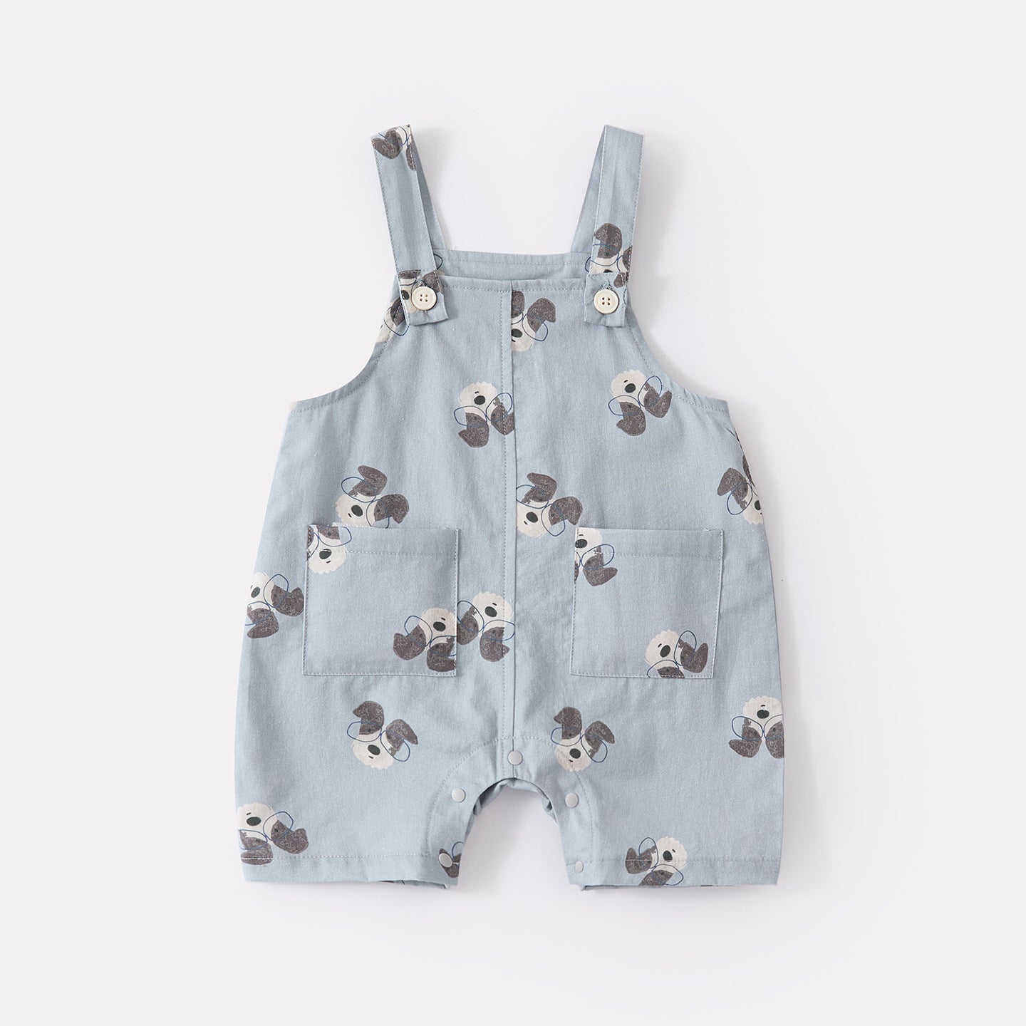 Casual Simple Short Sleeve Baby Boy Cartoon Dog Overalls Two-Piece Set