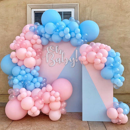 Gender-Reveal Ballongirlande in Rosa und Blau, Ballonbogen-Set – Ansicht 1