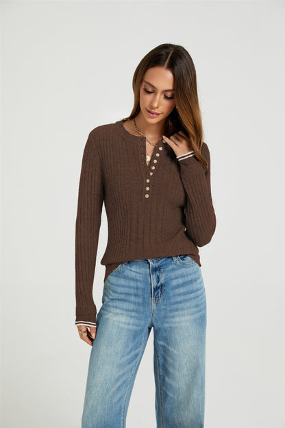Damen Pullover mit Rundhalsausschnitt, langärmelig, Slim Fit