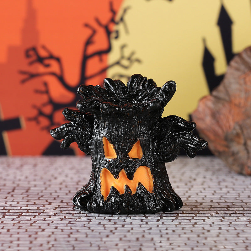 Halloween Decoration Resin Tree Spirit LED Light-Up Resin Ornament Creative Halloween Gift