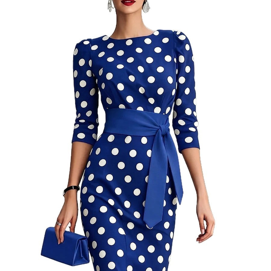 Polka-Dot Midikleid, verschiedene Farben