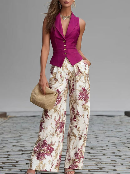 Eleganter Zweiteiler – Top & Weite Hose Damen – Ansicht 3