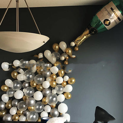 Folienballon-Set Sektflasche in Gold – Ansicht 3