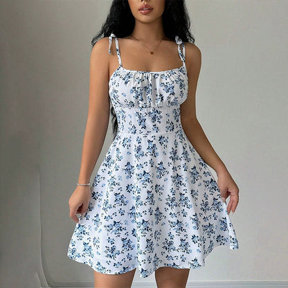 Blumenprint A-Linien Sommerkleid – Tailliertes Casual Kleid Damen – Ansicht 8
