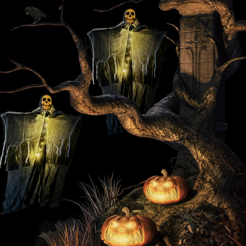 Halloween Hängegeist mit Totenkopf, ca. 85 cm – Ansicht 4