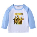 Children's T-shirt with round neck cartoon long sleeves