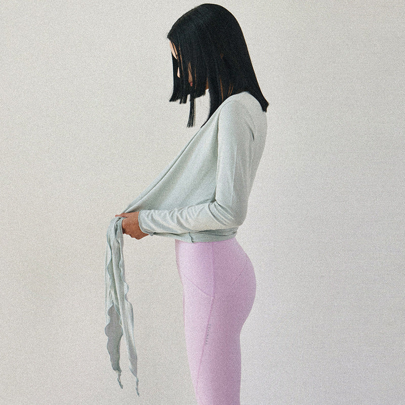 Yoga-Cardigan-Top mit Bindeband, vielseitig