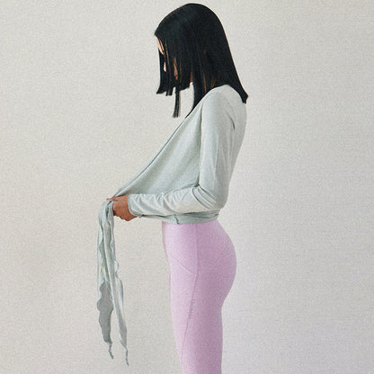 Yoga-Cardigan-Top mit Bindeband, vielseitig
