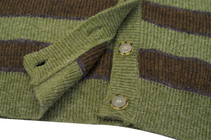 Gestreifte Damen-Strickjacke in Grün – Bild 3