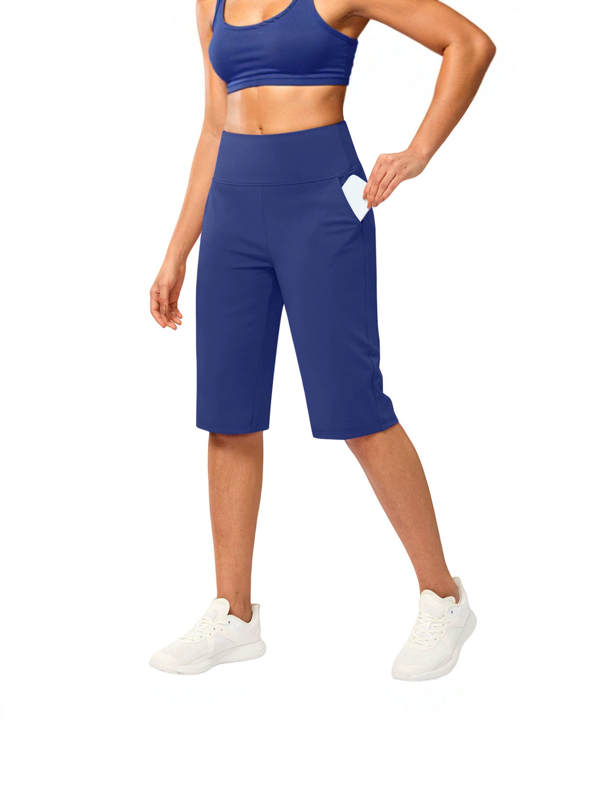Elastische Fitness-Leggings, 3/4-Länge