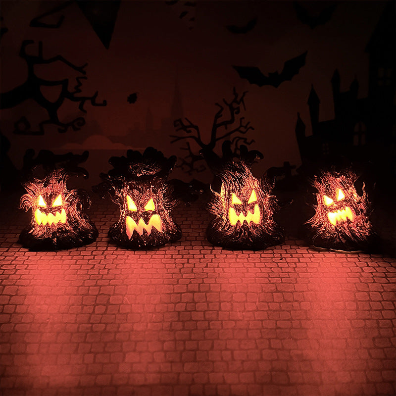 Halloween Decoration Resin Tree Spirit LED Light-Up Resin Ornament Creative Halloween Gift