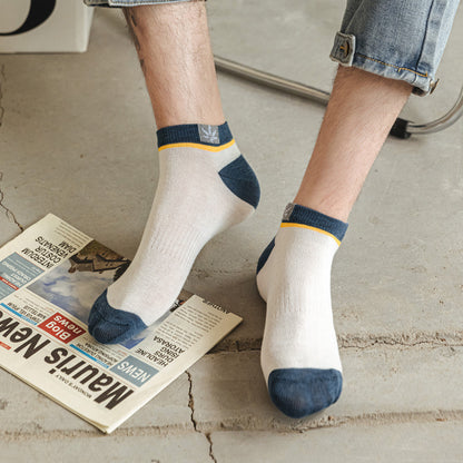 Herren Kurzsocken mit Ahornblatt-Logo, Kontrastbund – Ansicht 7