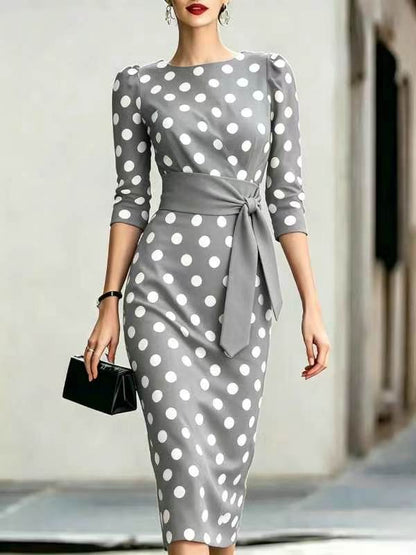 Polka-Dot Midikleid, Rückansicht