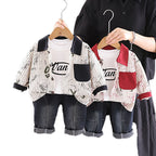 Baby autumn baby children's shirt long sleeved three piece set